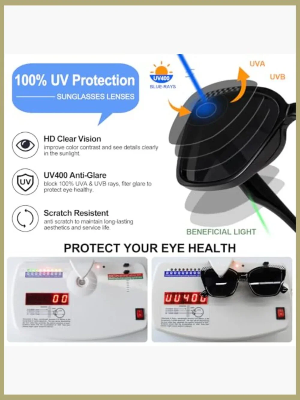 Vintage Oversized Sunglasses 3 Pack with UV400 Protection